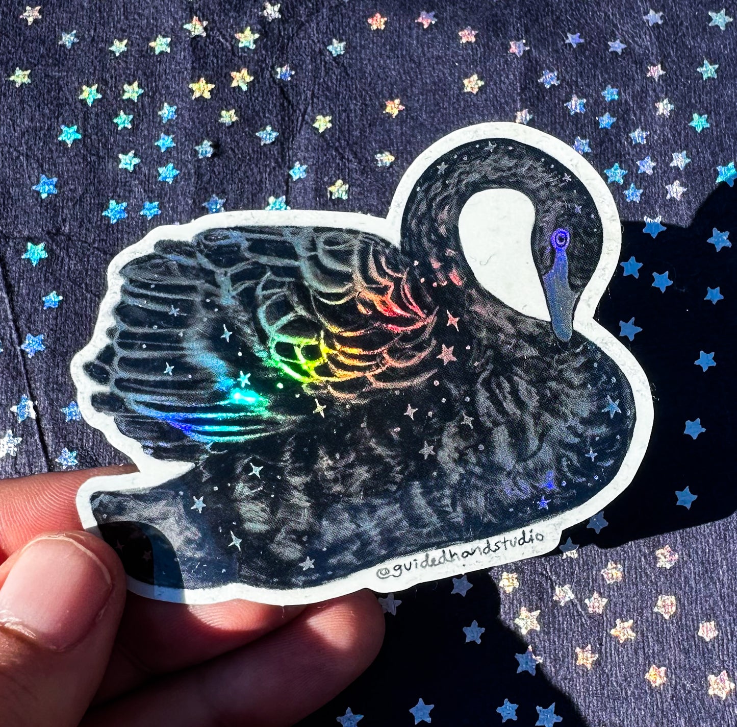 Holographic Swan Stickers