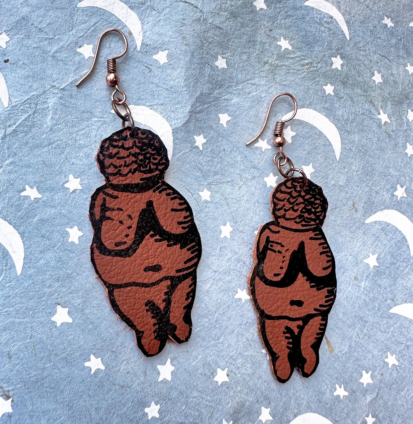 SALE- Venus of Willendorf Dangle earrings
