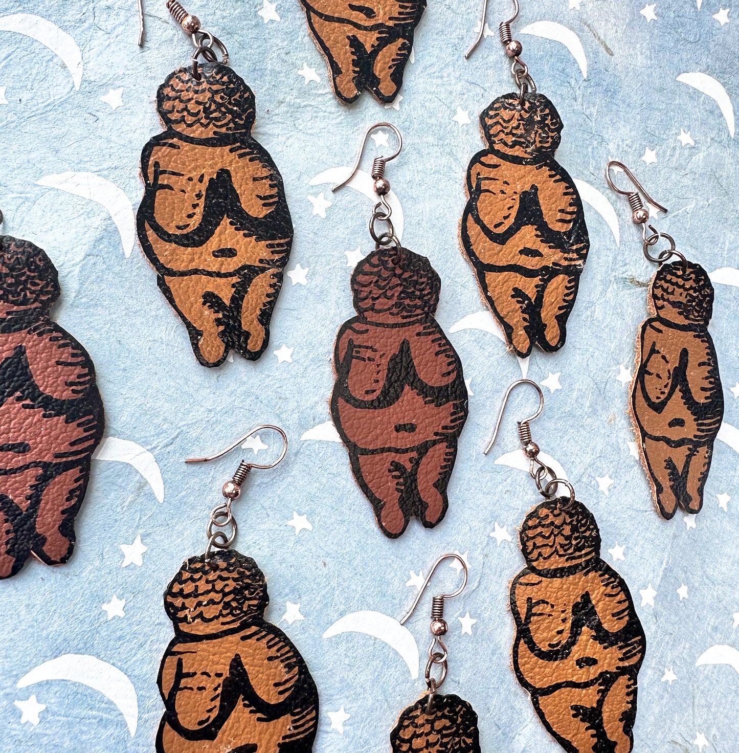 SALE- Venus of Willendorf Dangle earrings