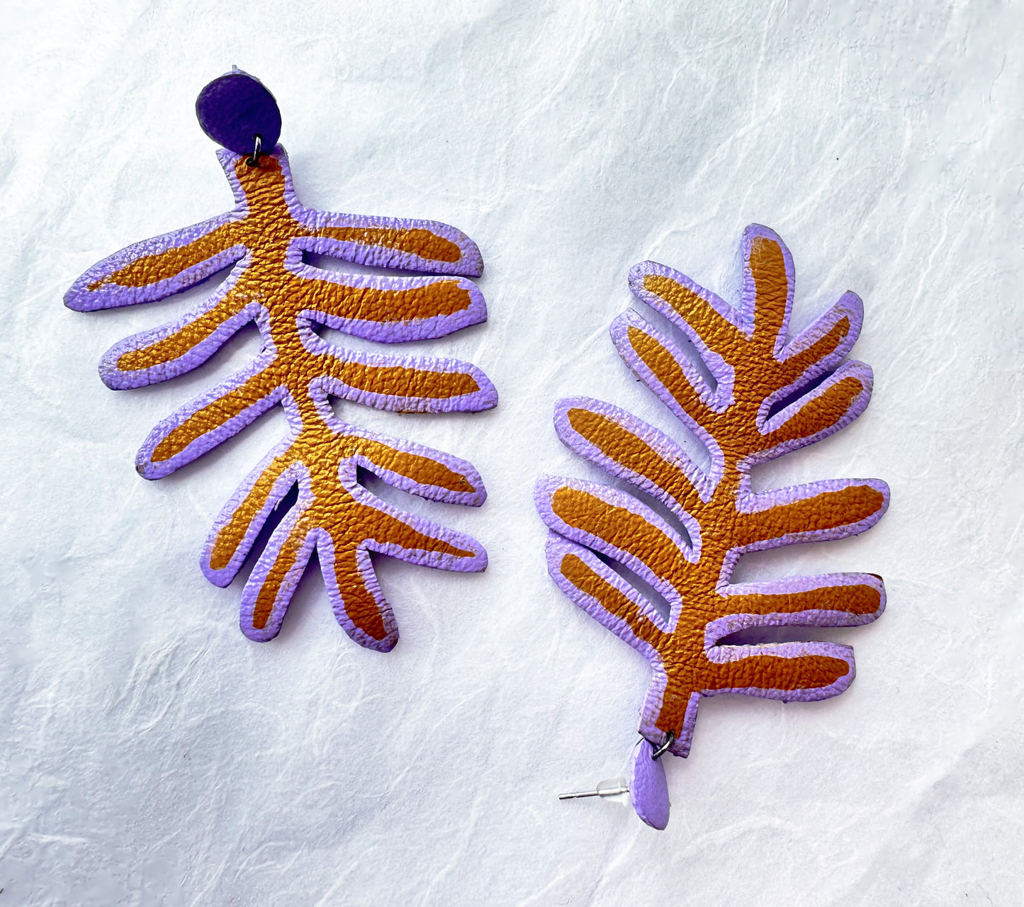 SALE- Abstract Fern Stud Earrings