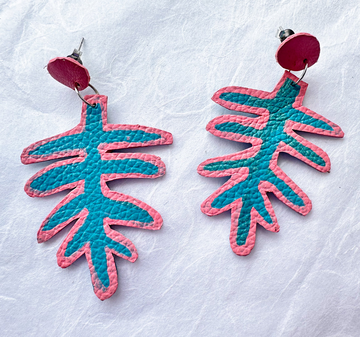 SALE- Abstract Fern Stud Earrings
