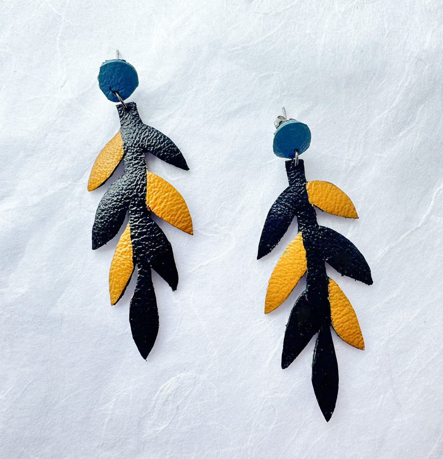 SALE- Abstract Fern Stud Earrings