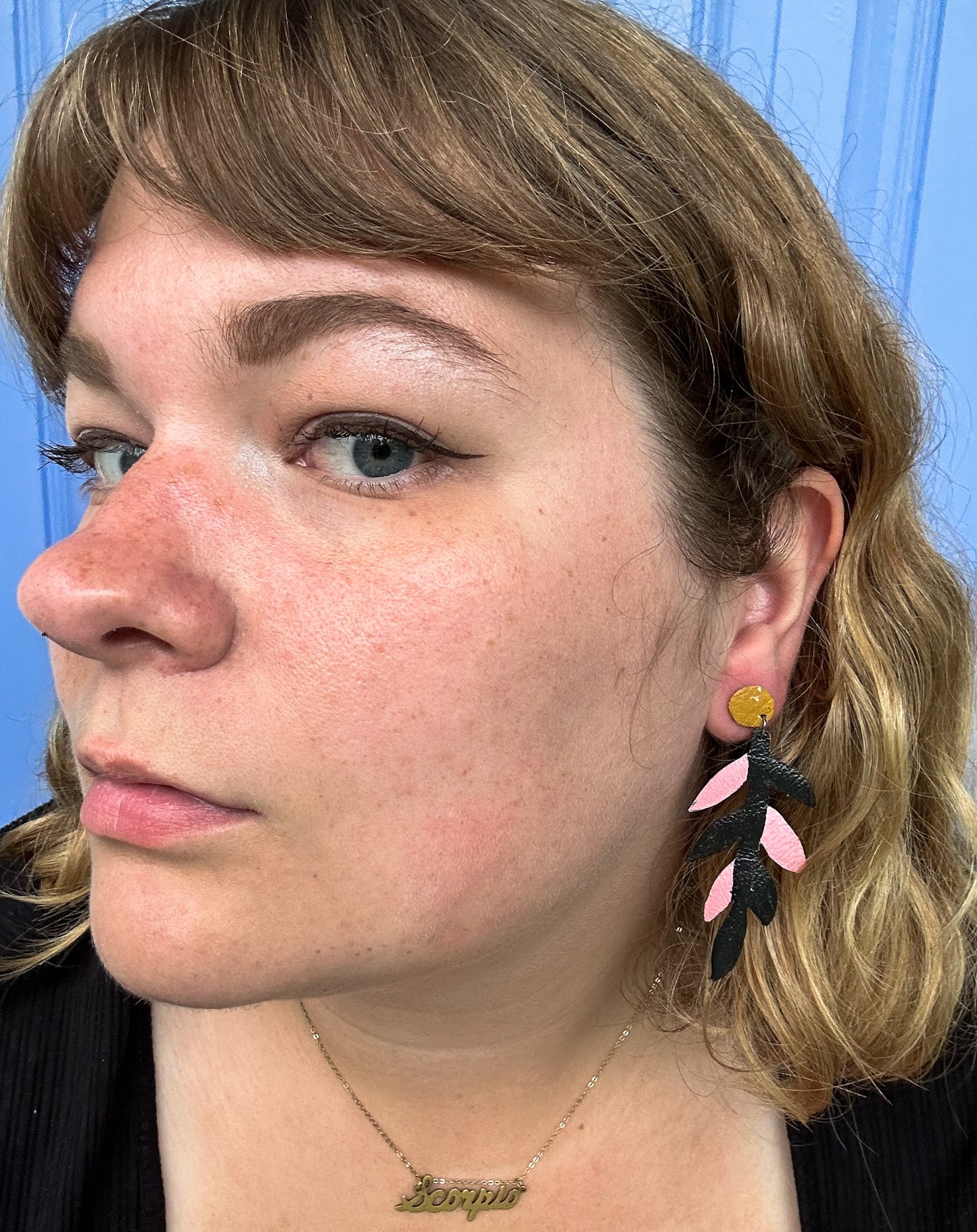 SALE- Abstract Fern Stud Earrings