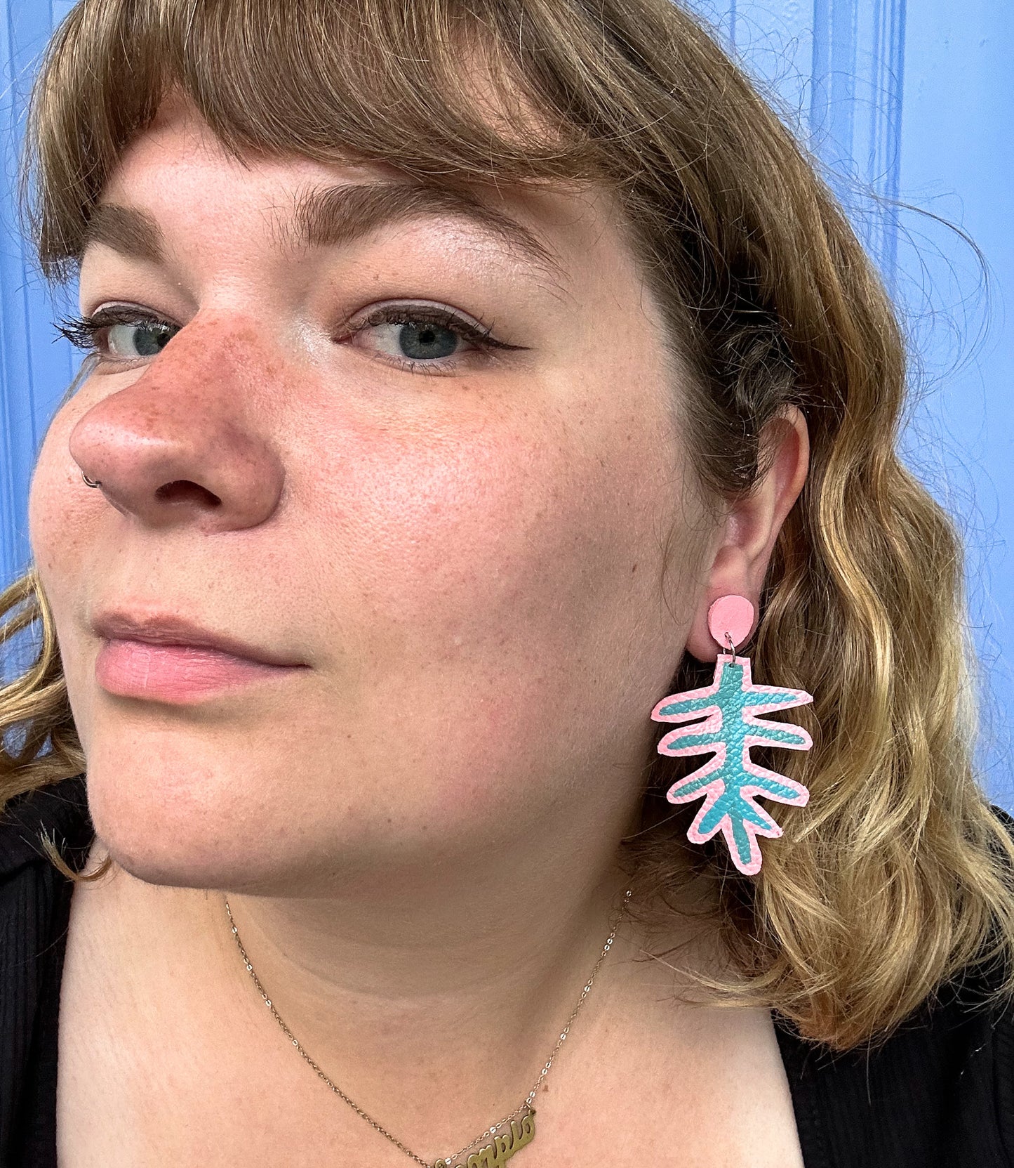 SALE- Abstract Fern Stud Earrings