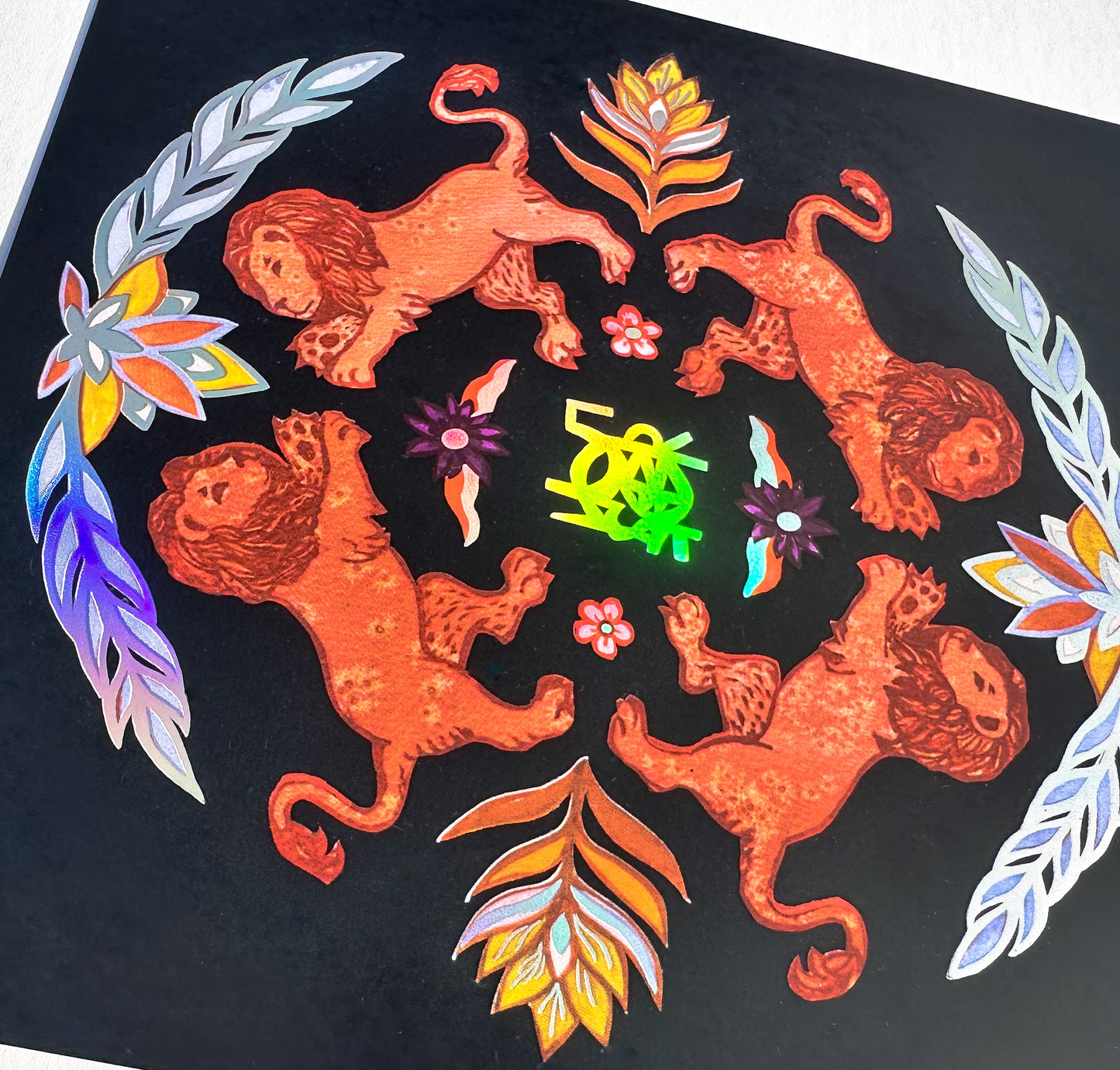 NEW: Holographic Foil sigil print (Strength)