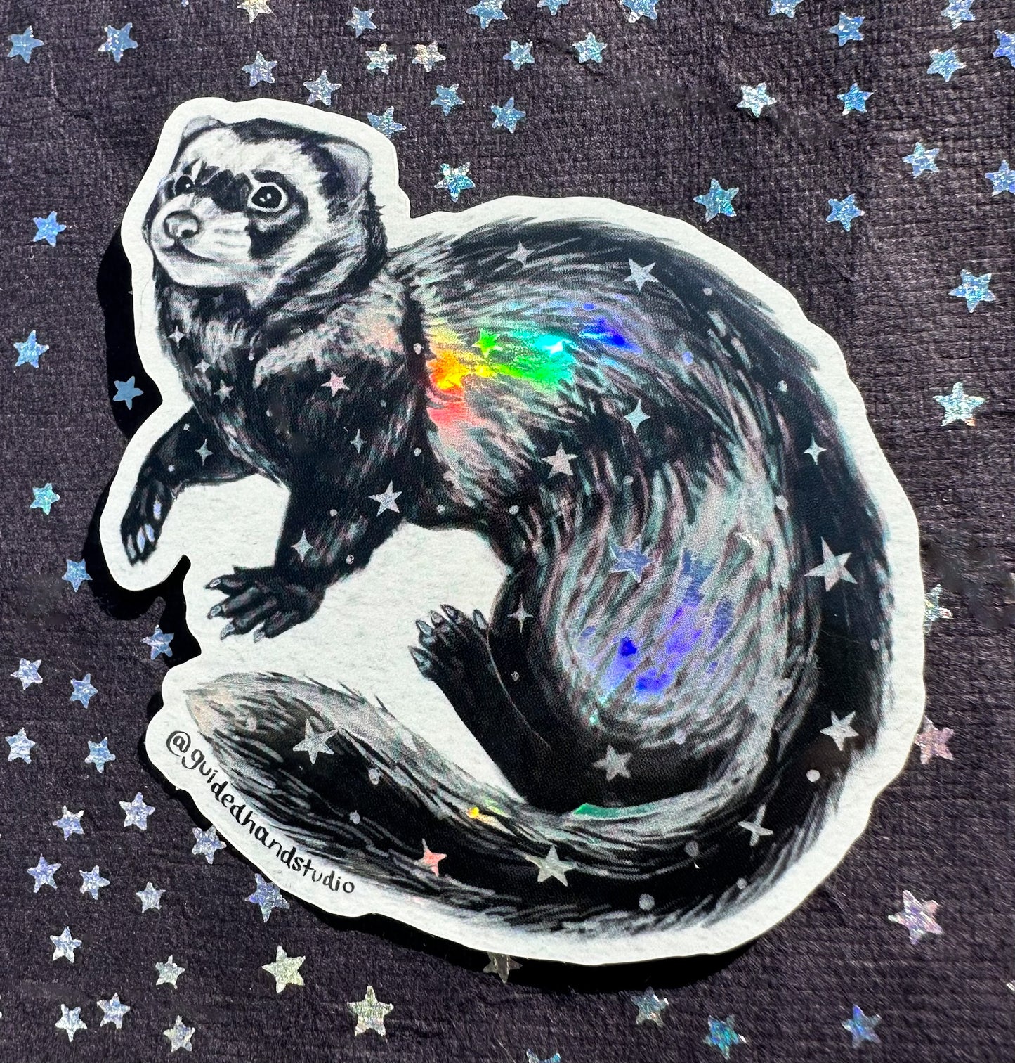 Holographic Ferret Sticker