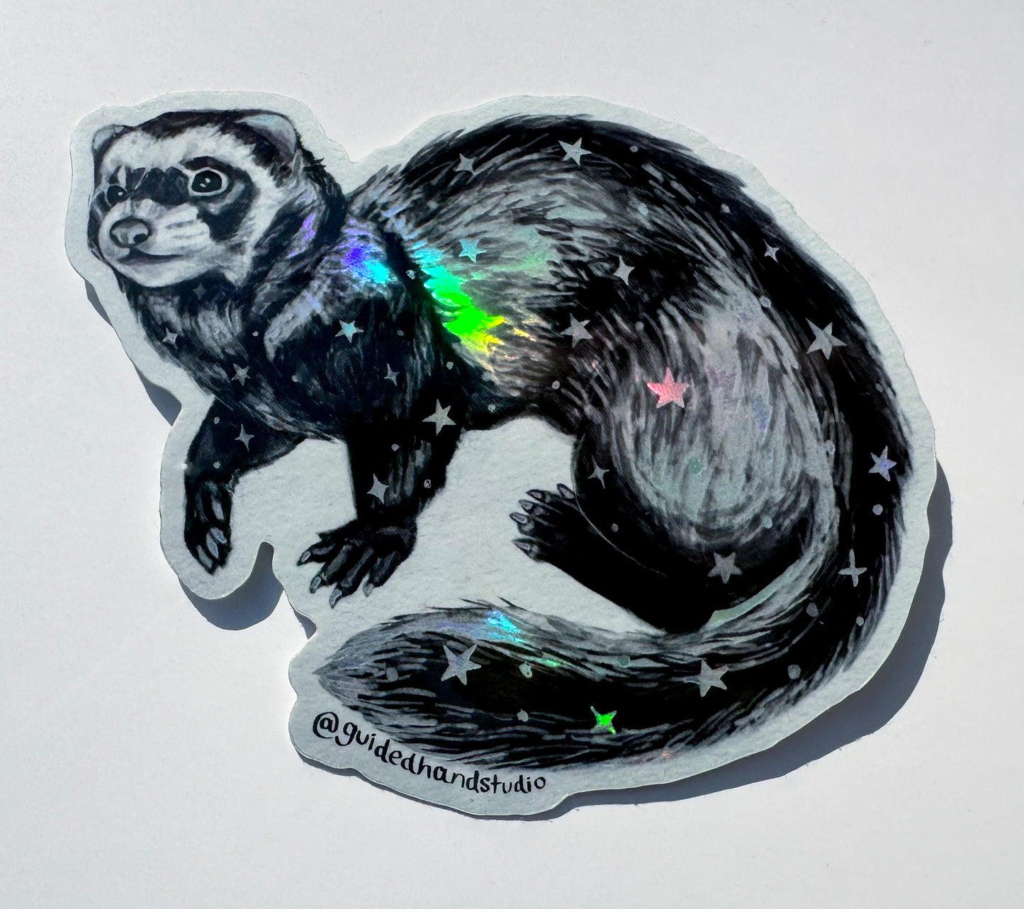Holographic Ferret Sticker