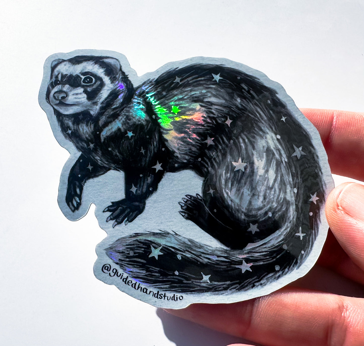 Holographic Ferret Sticker