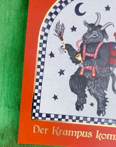 NEW Gold Foil Krampus Mini Print