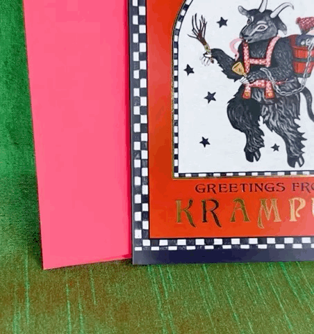 NEW Gold Foil Krampus Cards