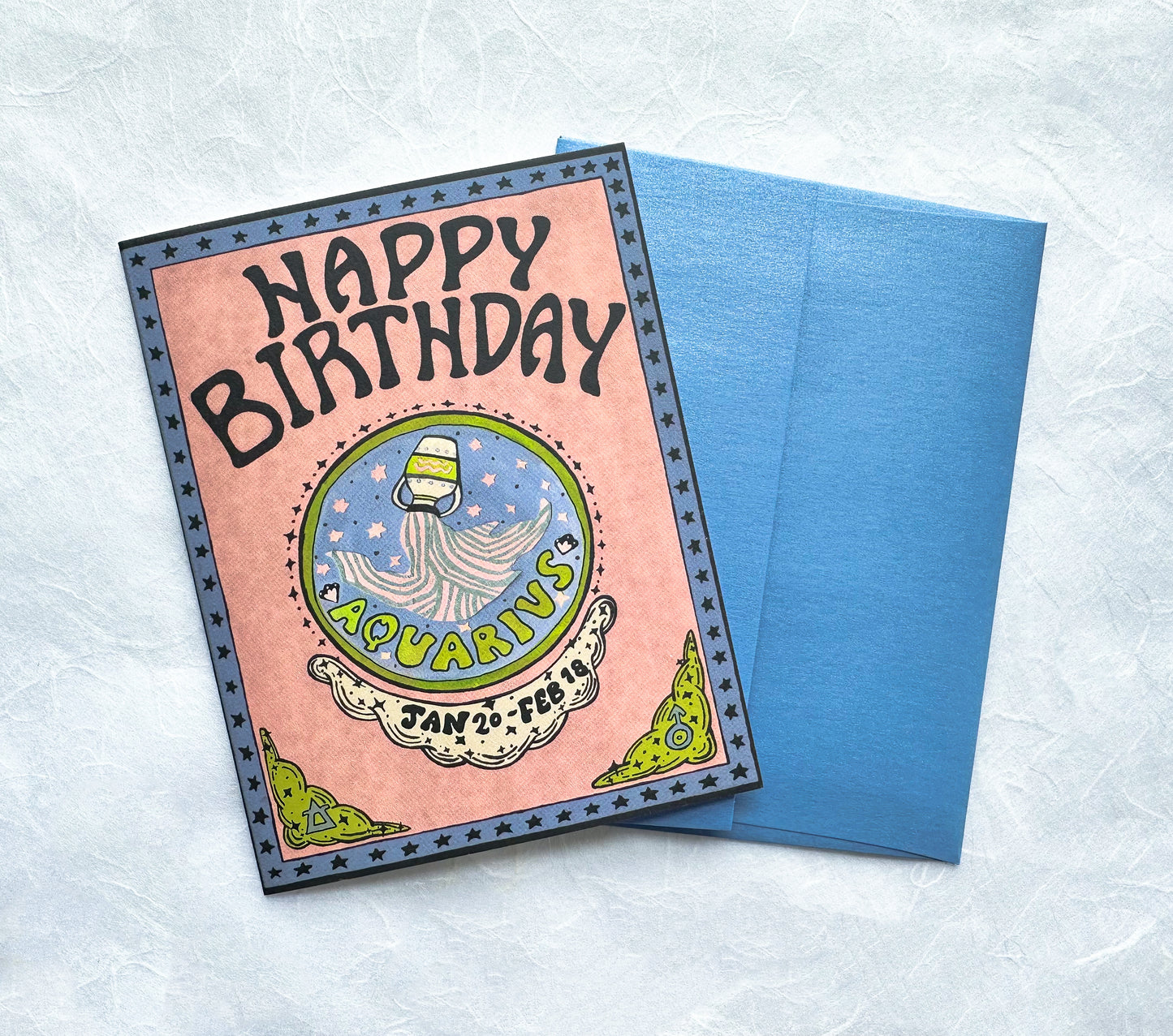 Zodiac Birthday Card- Aquarius