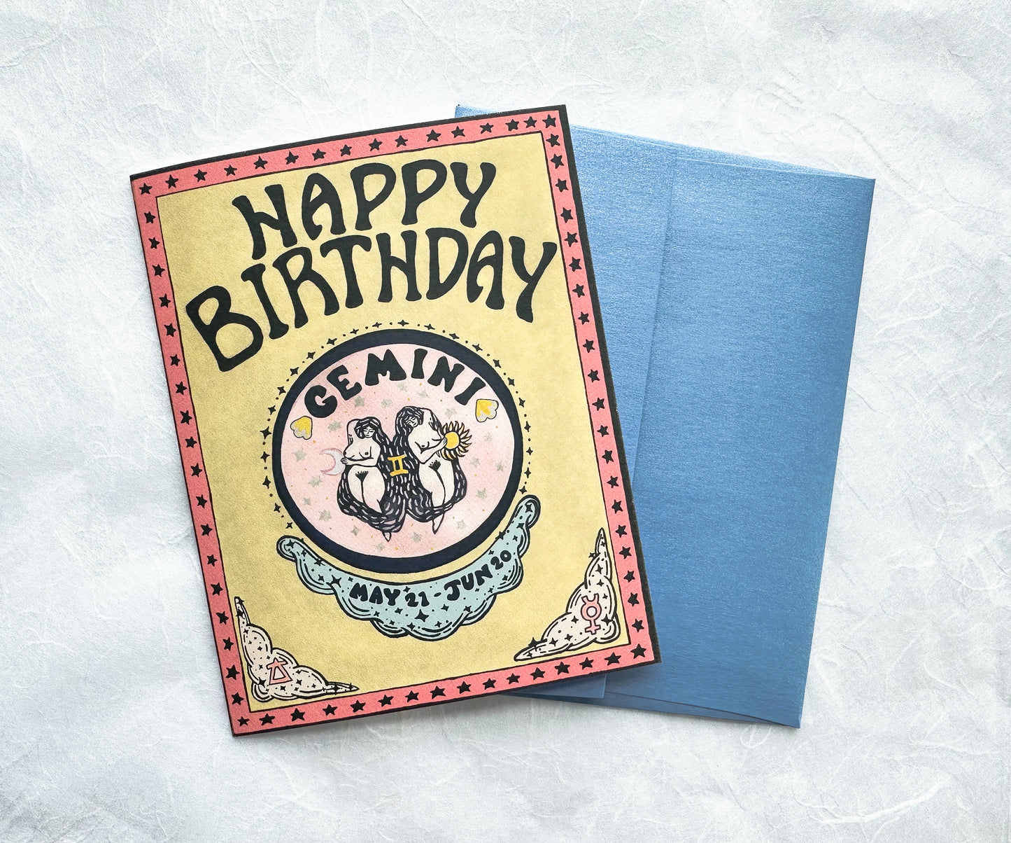 Zodiac Birthday Card- Gemini