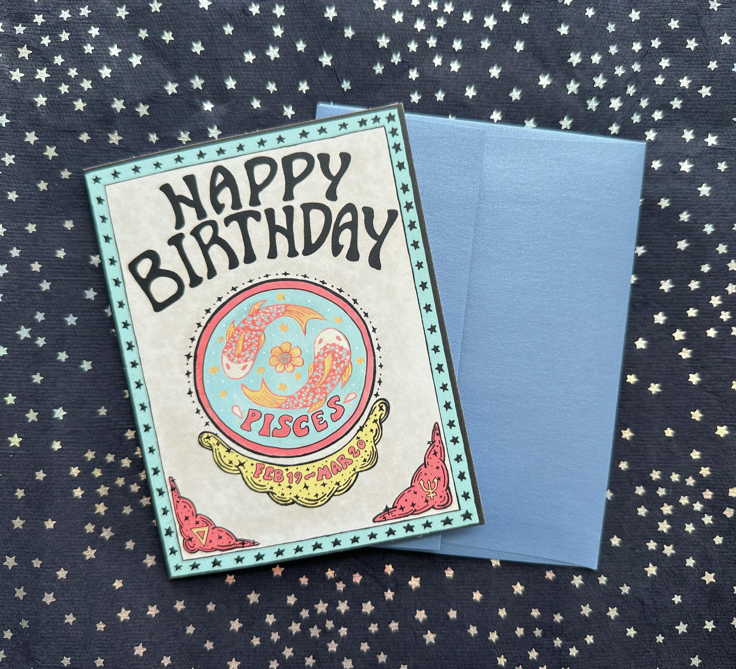Zodiac Birthday Card- Pisces
