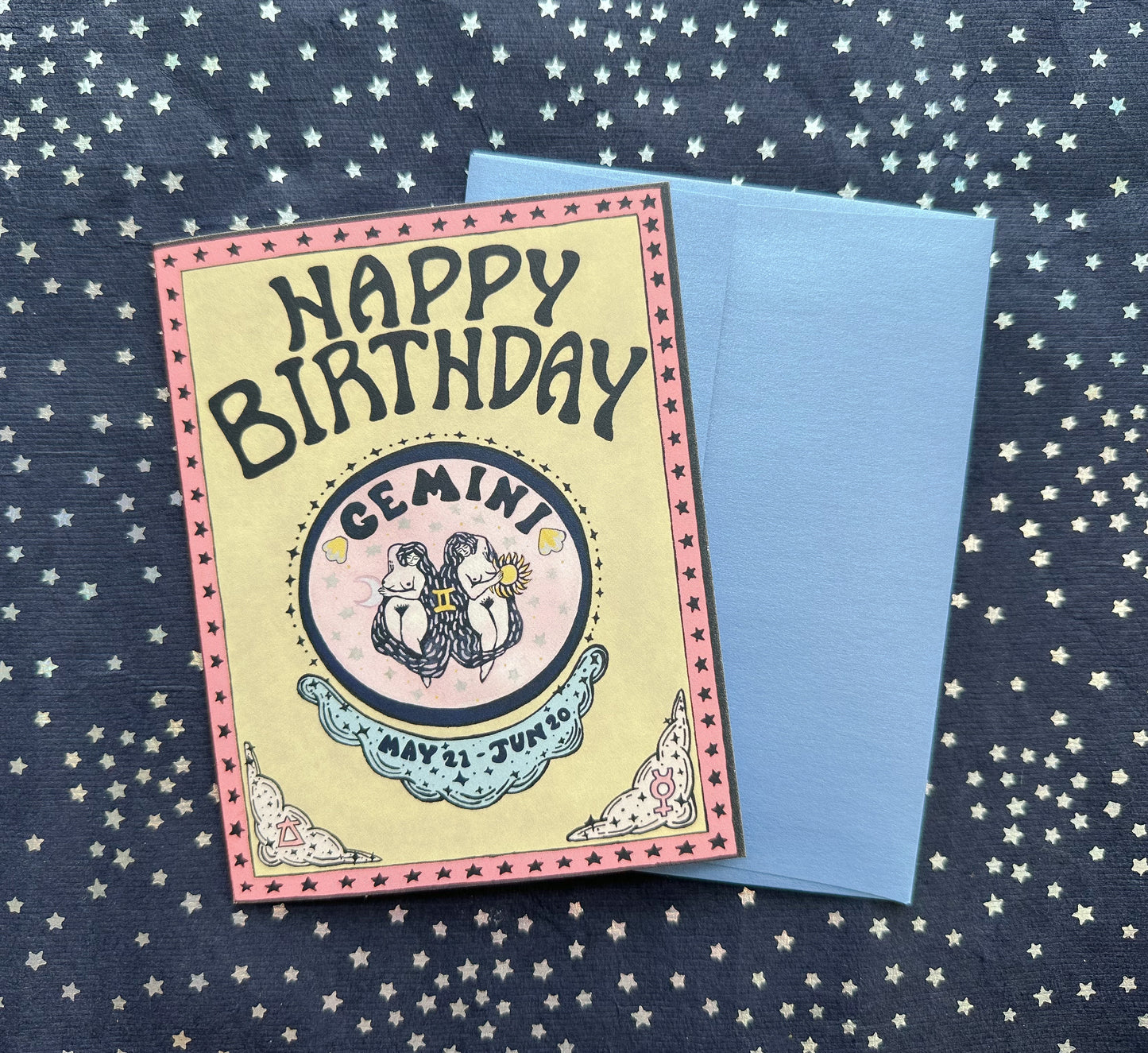Zodiac Birthday Card- Gemini