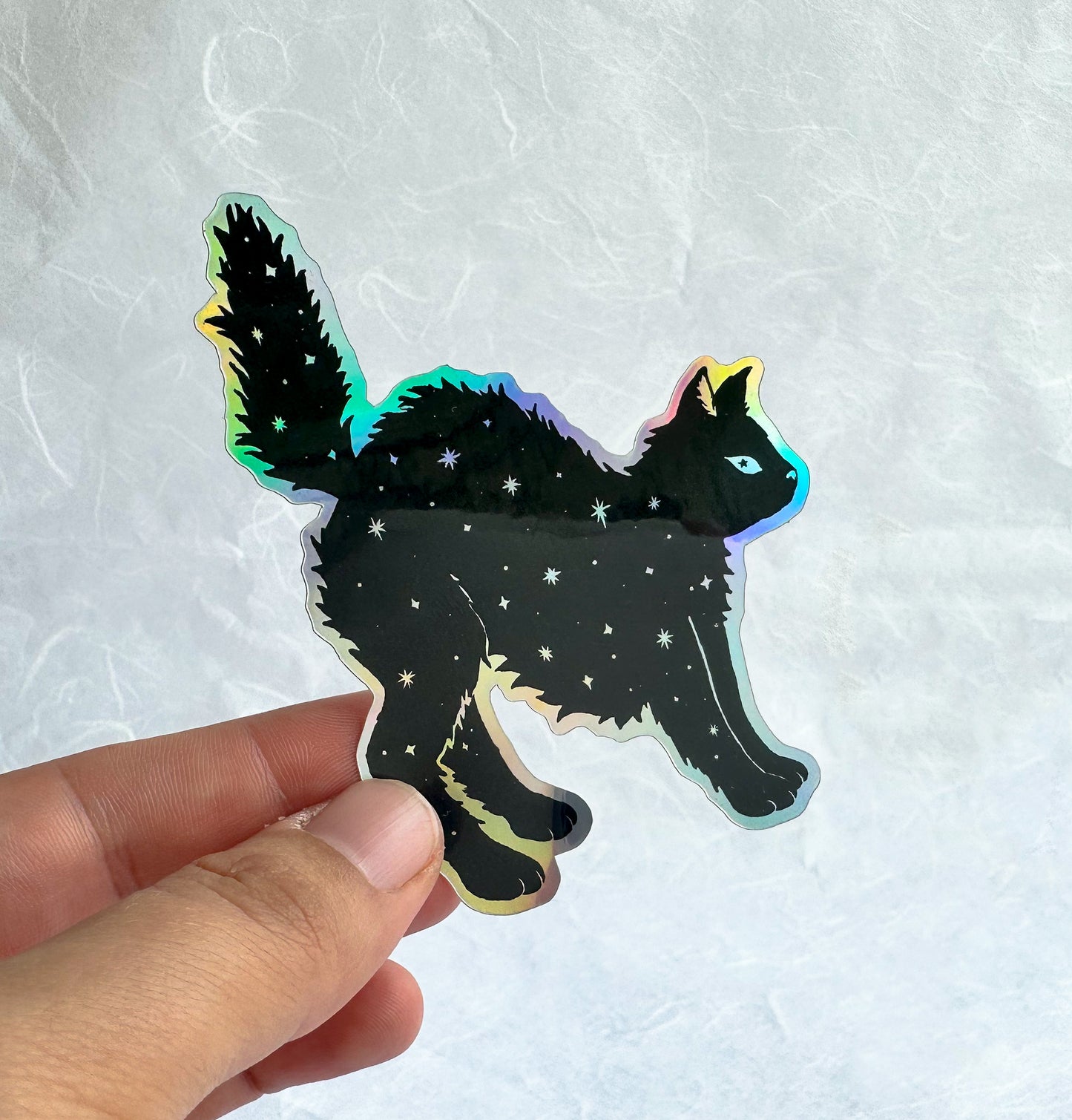 Holographic Black Cat Sticker