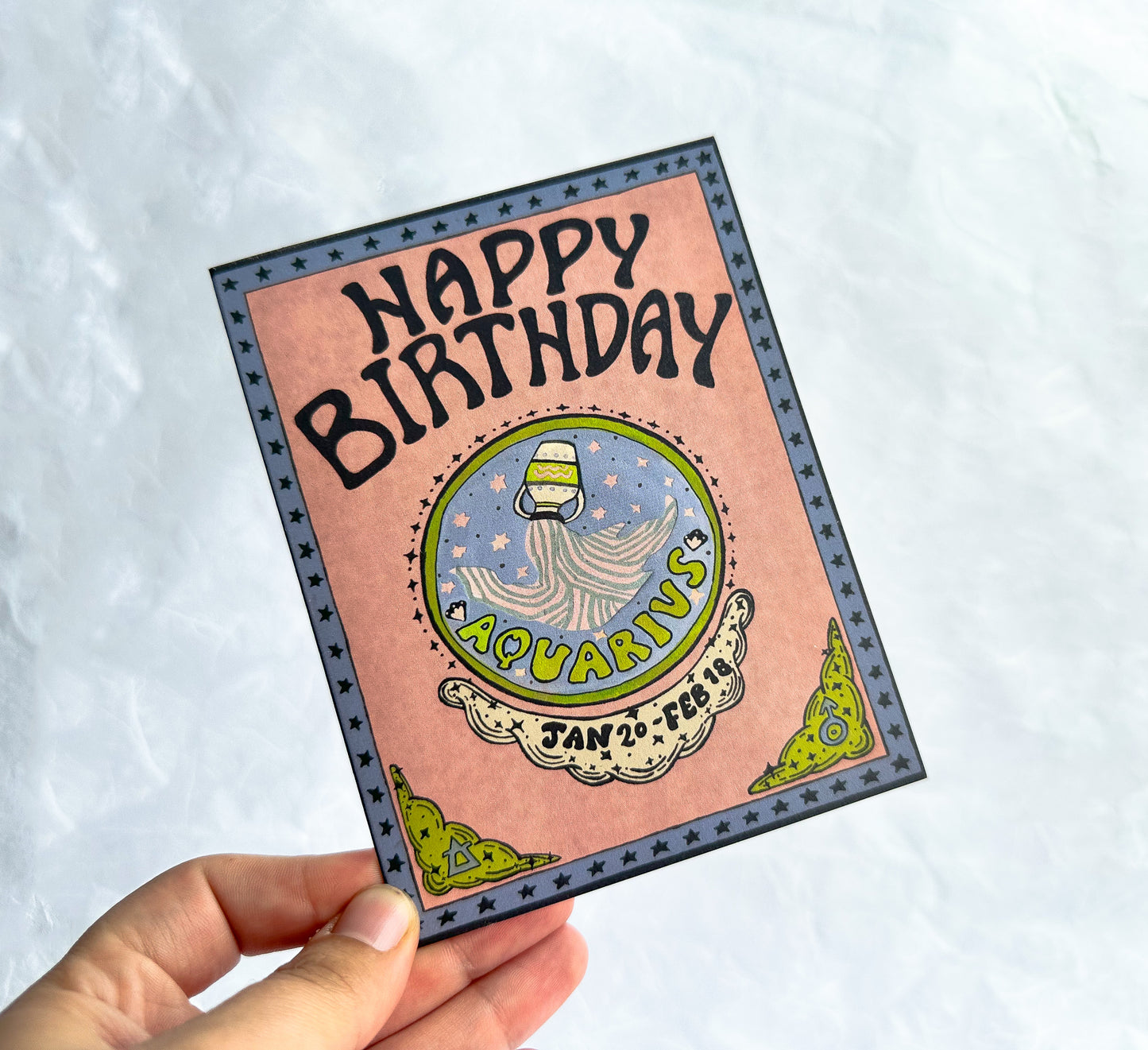 Zodiac Birthday Card- Aquarius