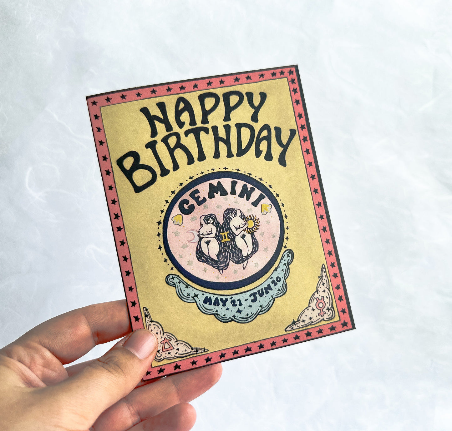 Zodiac Birthday Card- Gemini