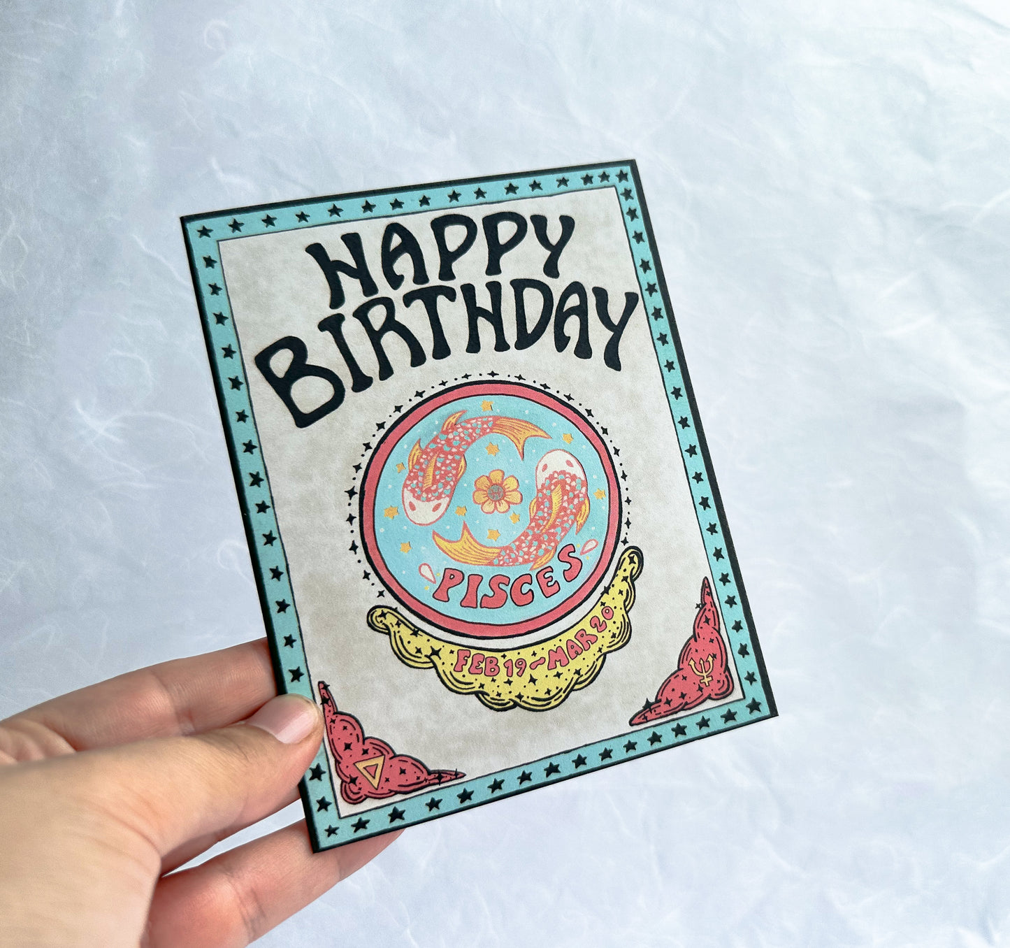 Zodiac Birthday Card- Pisces