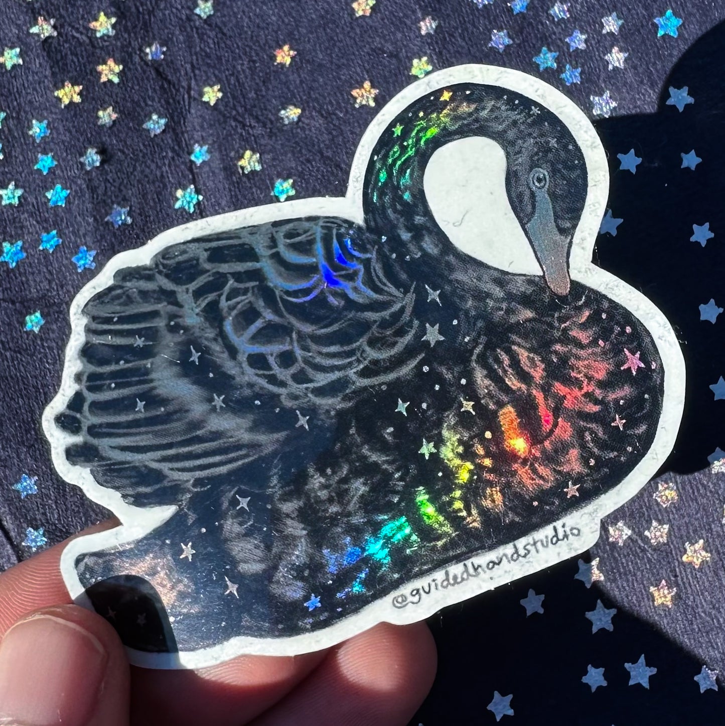 Holographic Swan Stickers