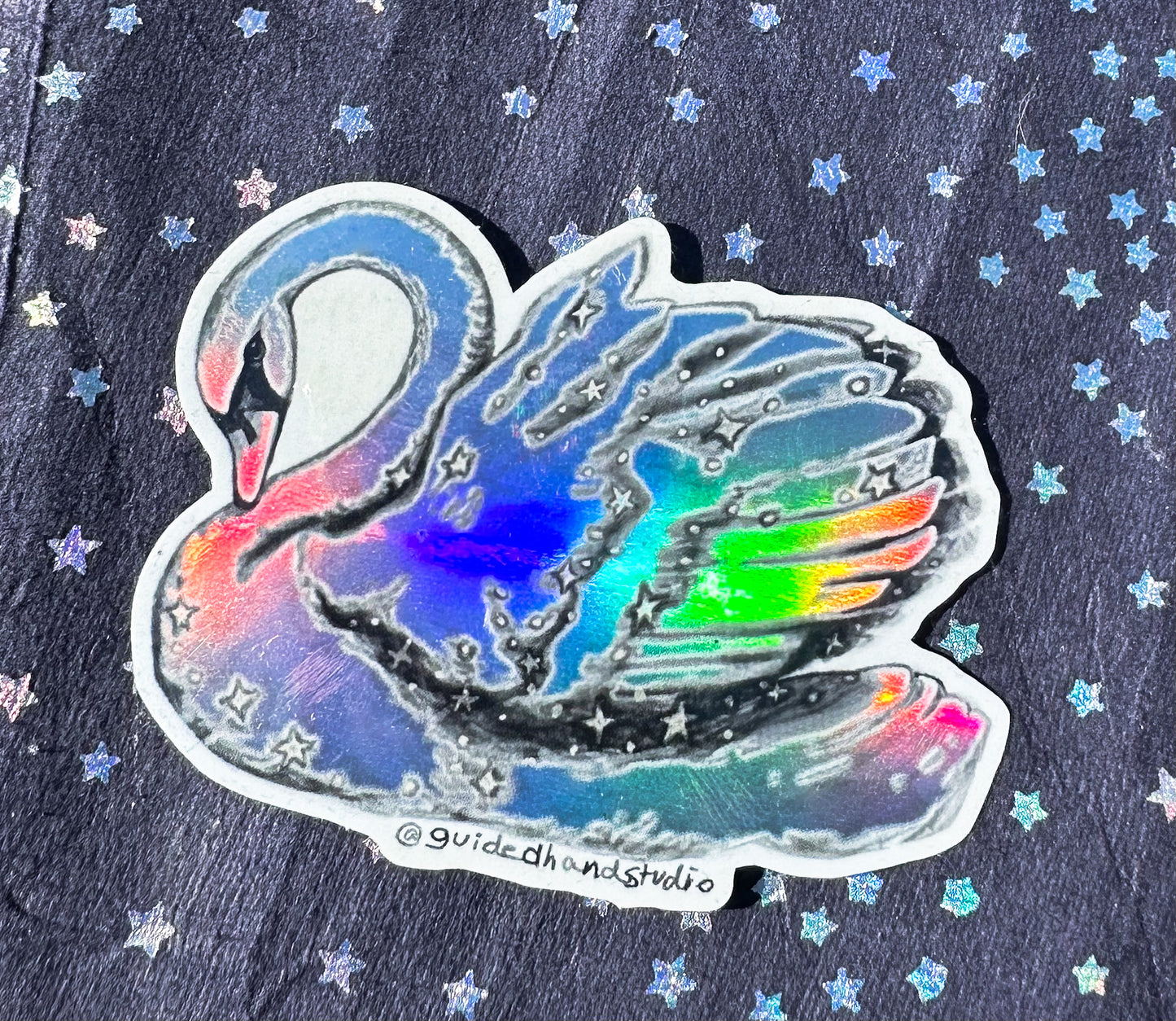 Holographic Swan Stickers