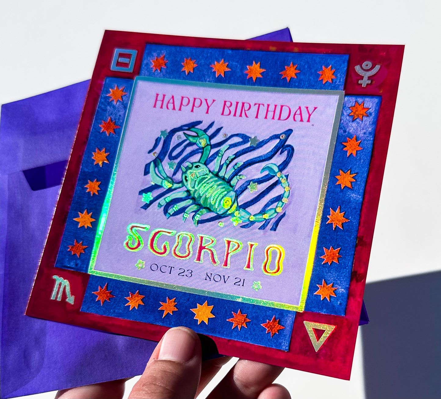 Foil Zodiac Birthday Card- Scorpio