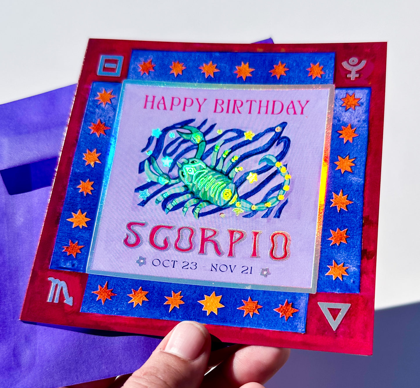Foil Zodiac Birthday Card- Scorpio