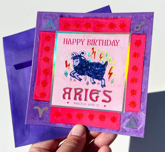 Zodiac Birthday Card- Aries