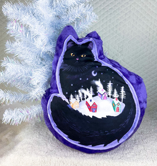 Yule Cat Throw Pillow