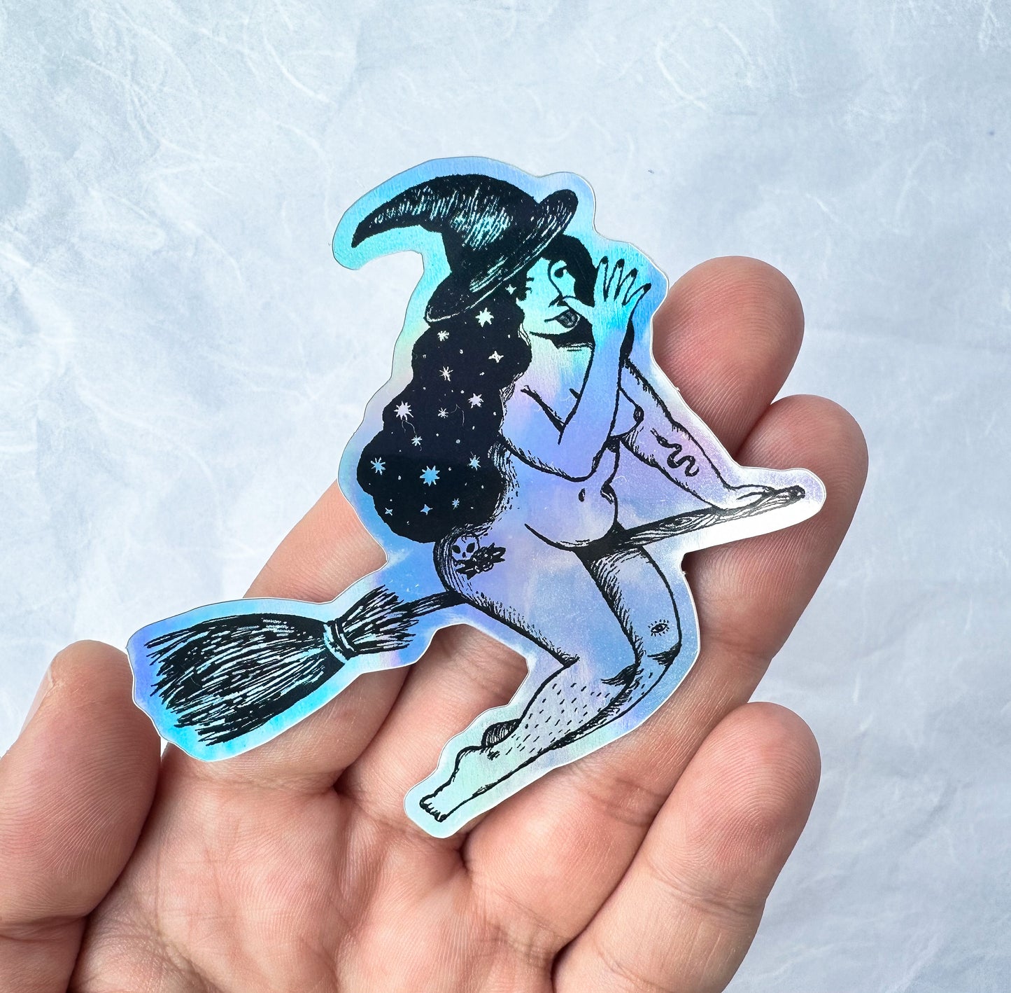Holographic Witch Sticker