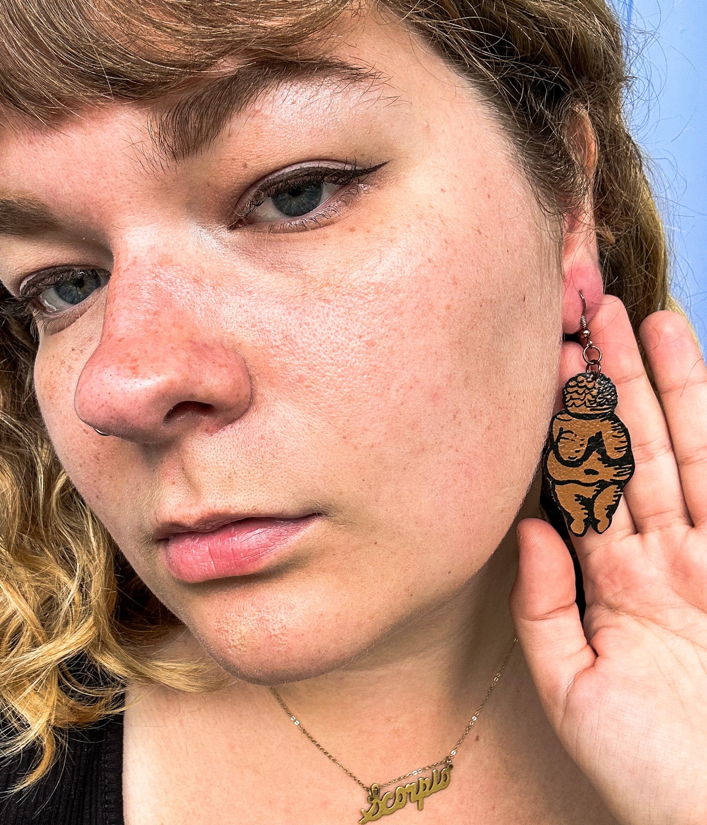 SALE- Venus of Willendorf Dangle earrings