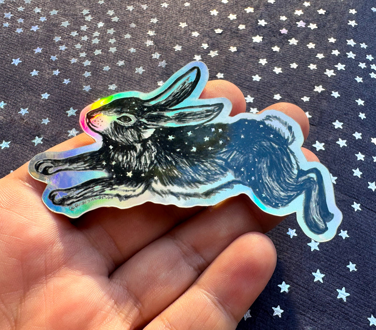Holographic Hare Sticker