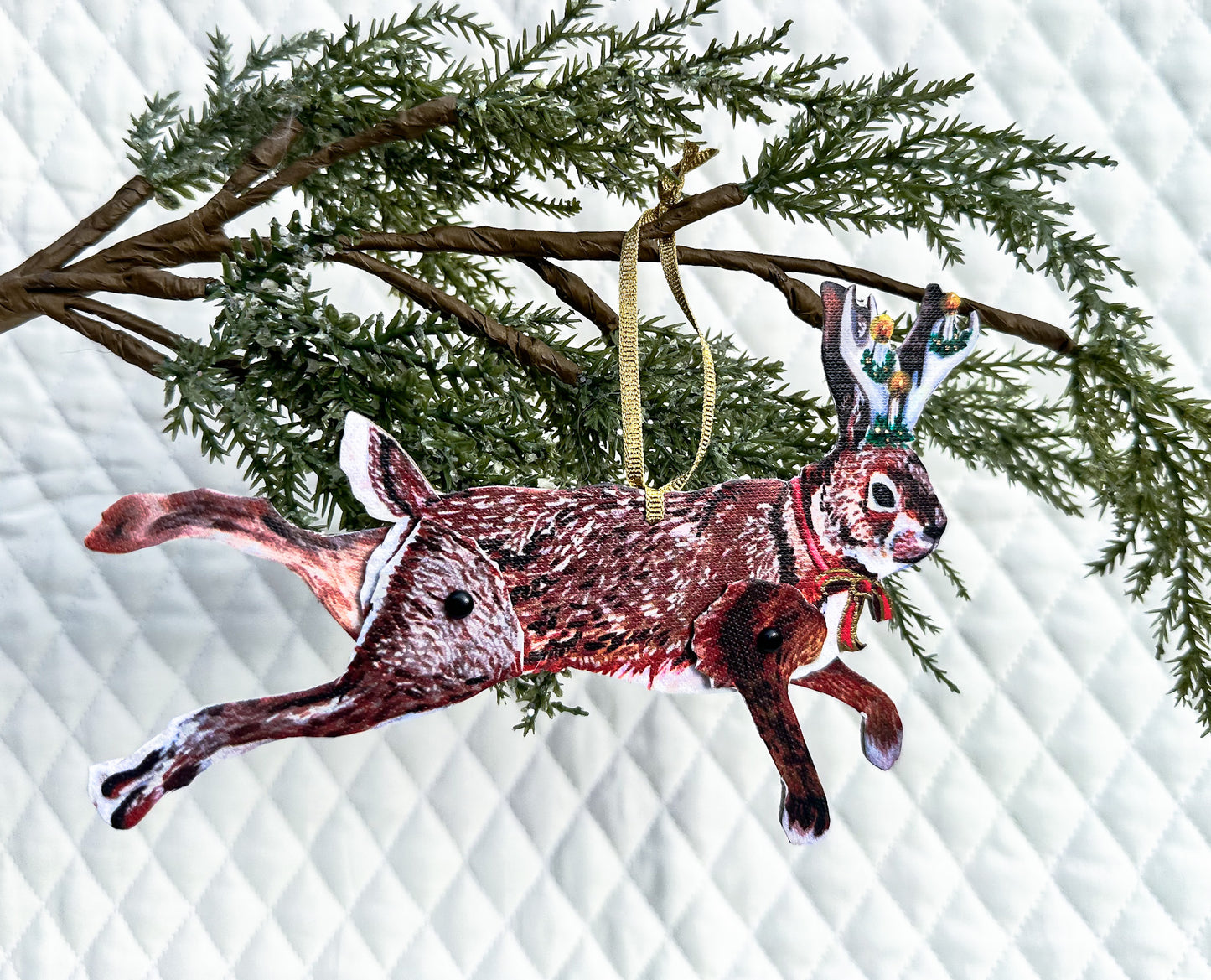 Christmas Cryptids Ornament- Jackalope