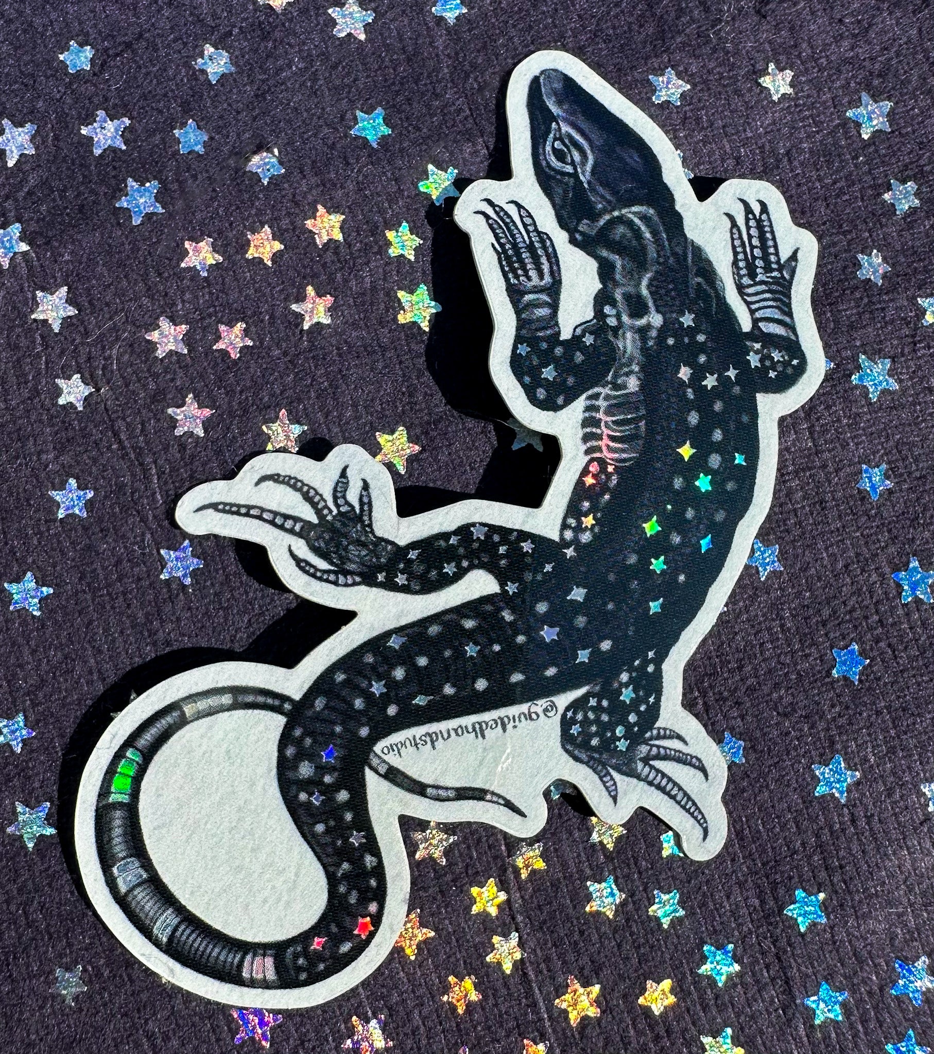 Lizard Sticker Holographic Lizard Sticker – Guided Hand Studio