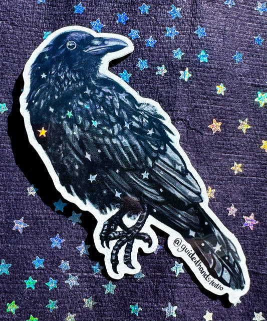 Holographic Raven Sticker