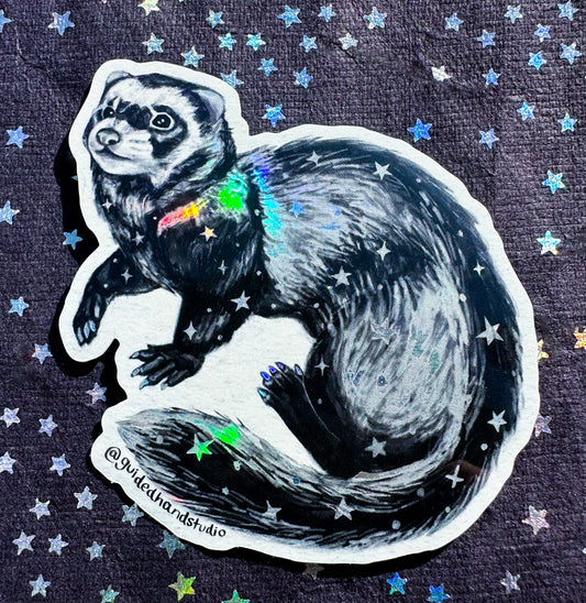 Holographic Ferret Sticker