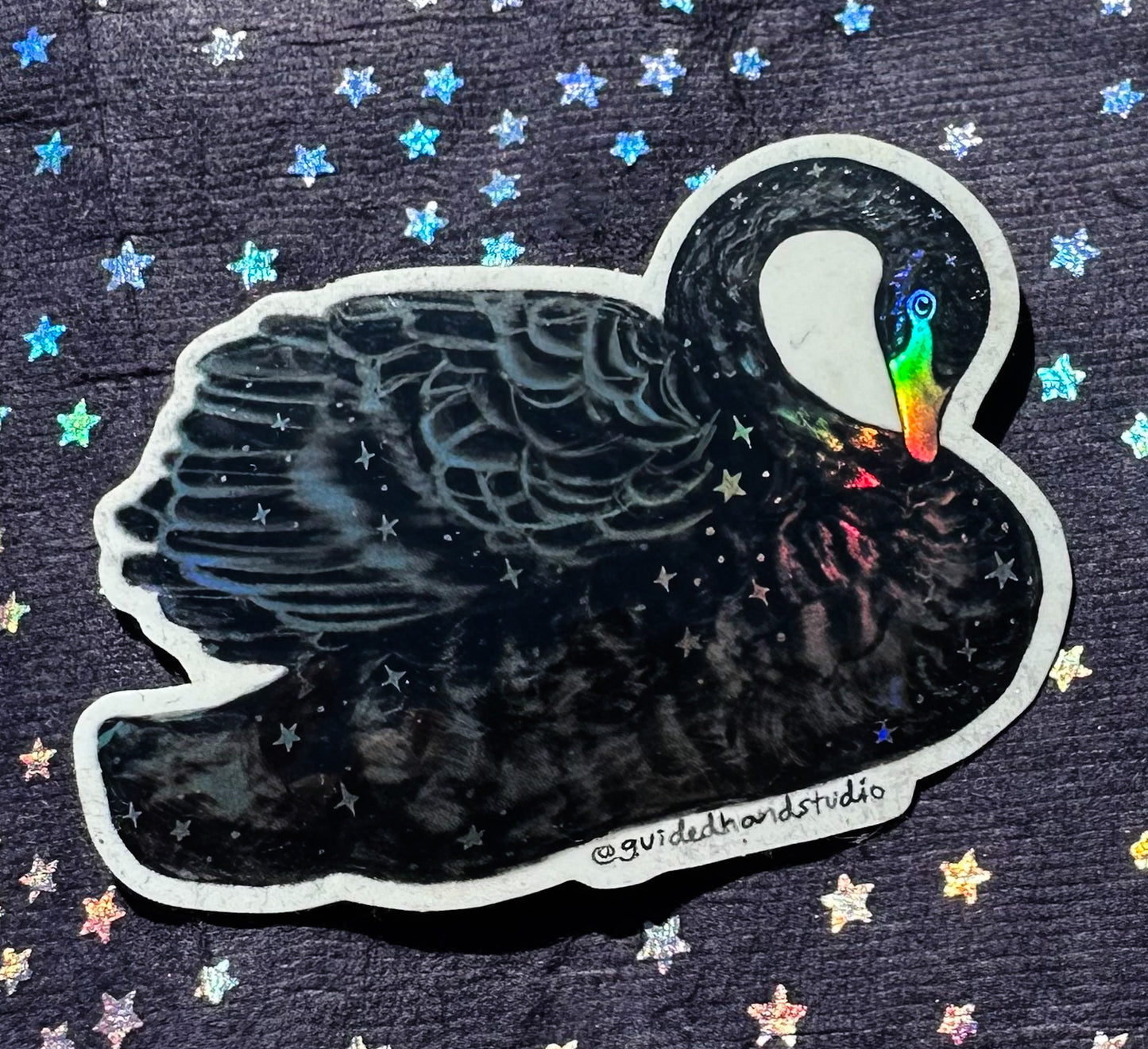 Holographic Swan Stickers