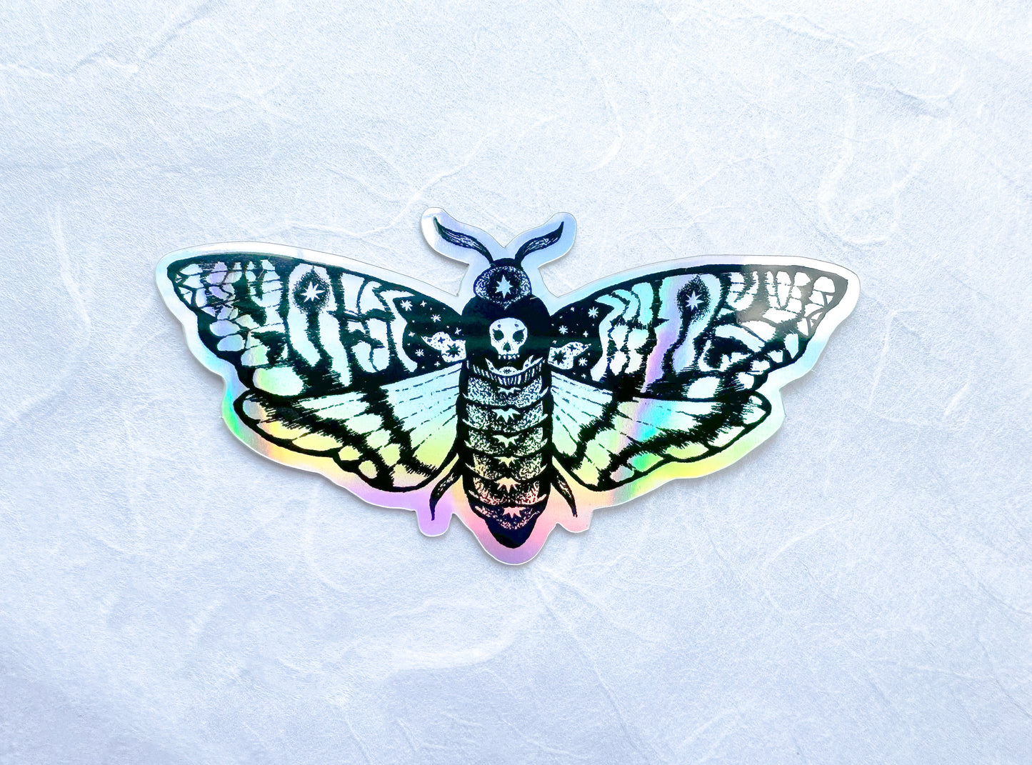 Holographic Death Head Moth Sticker