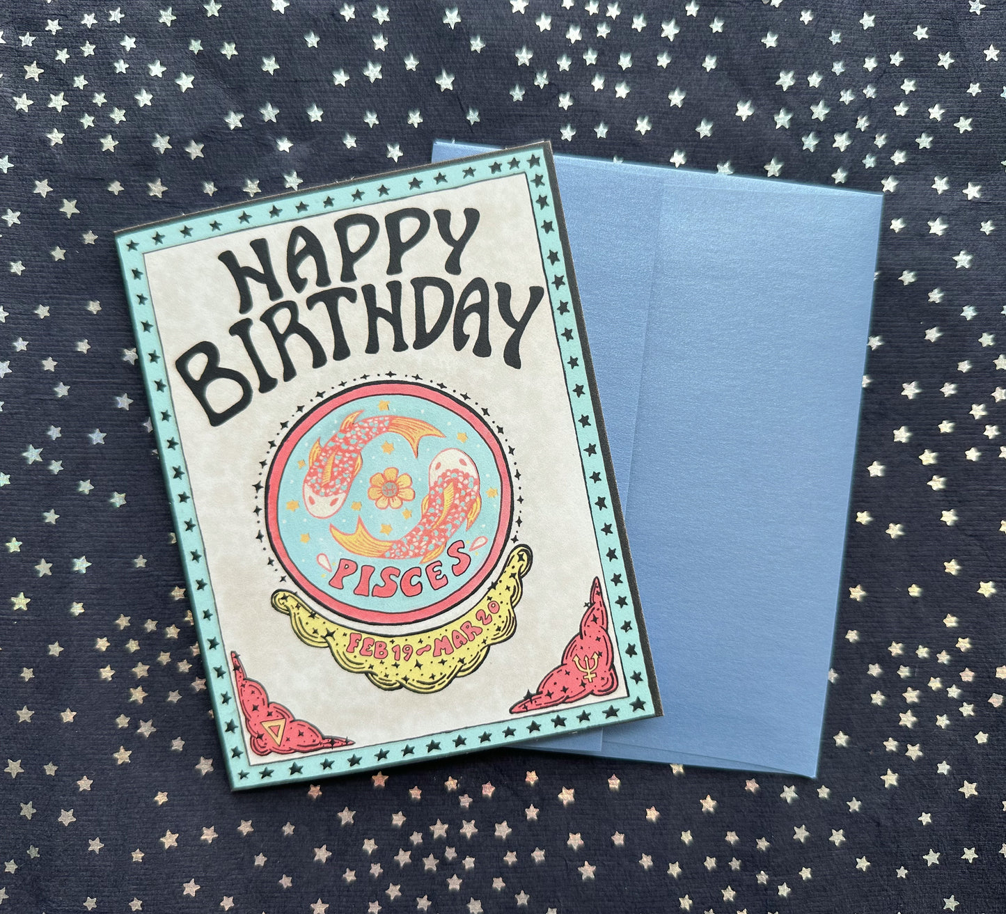 Zodiac Birthday Card- Pisces