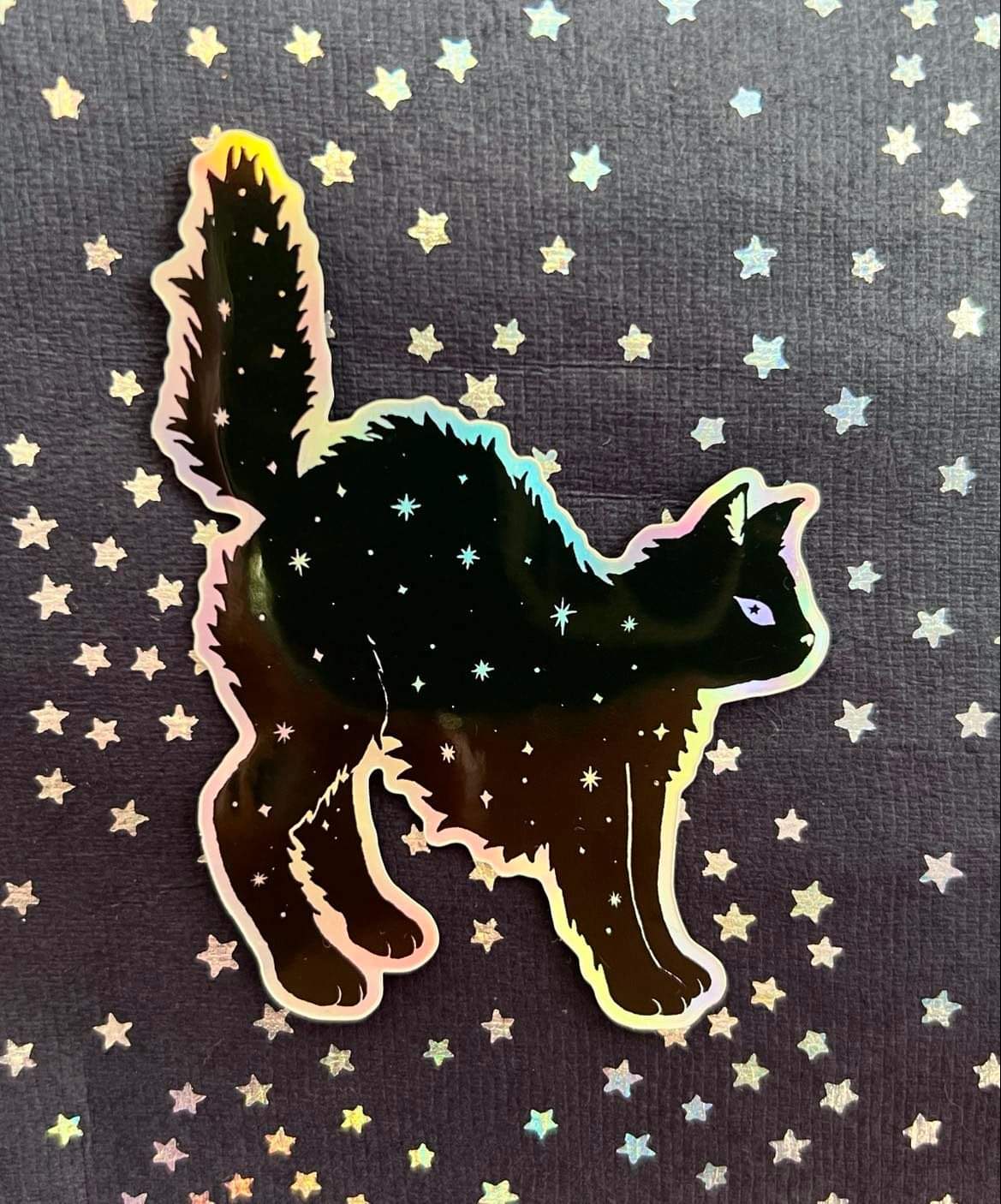 Holographic Black Cat Sticker