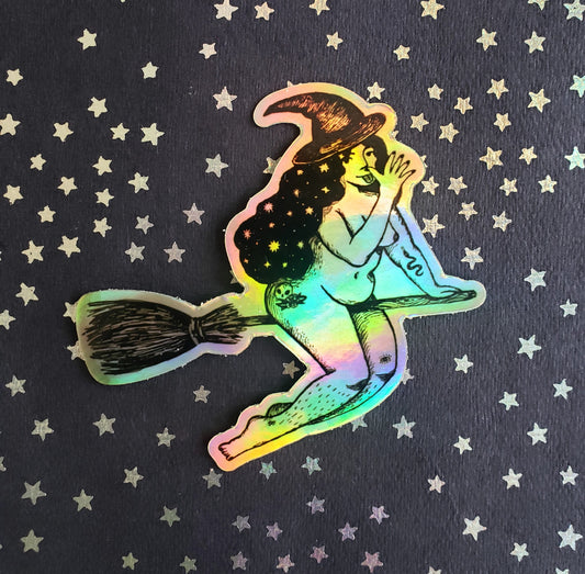 Holographic Witch Sticker